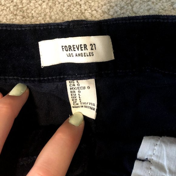 Navy Corduroy Skirt Size L - Picture 3 of 4